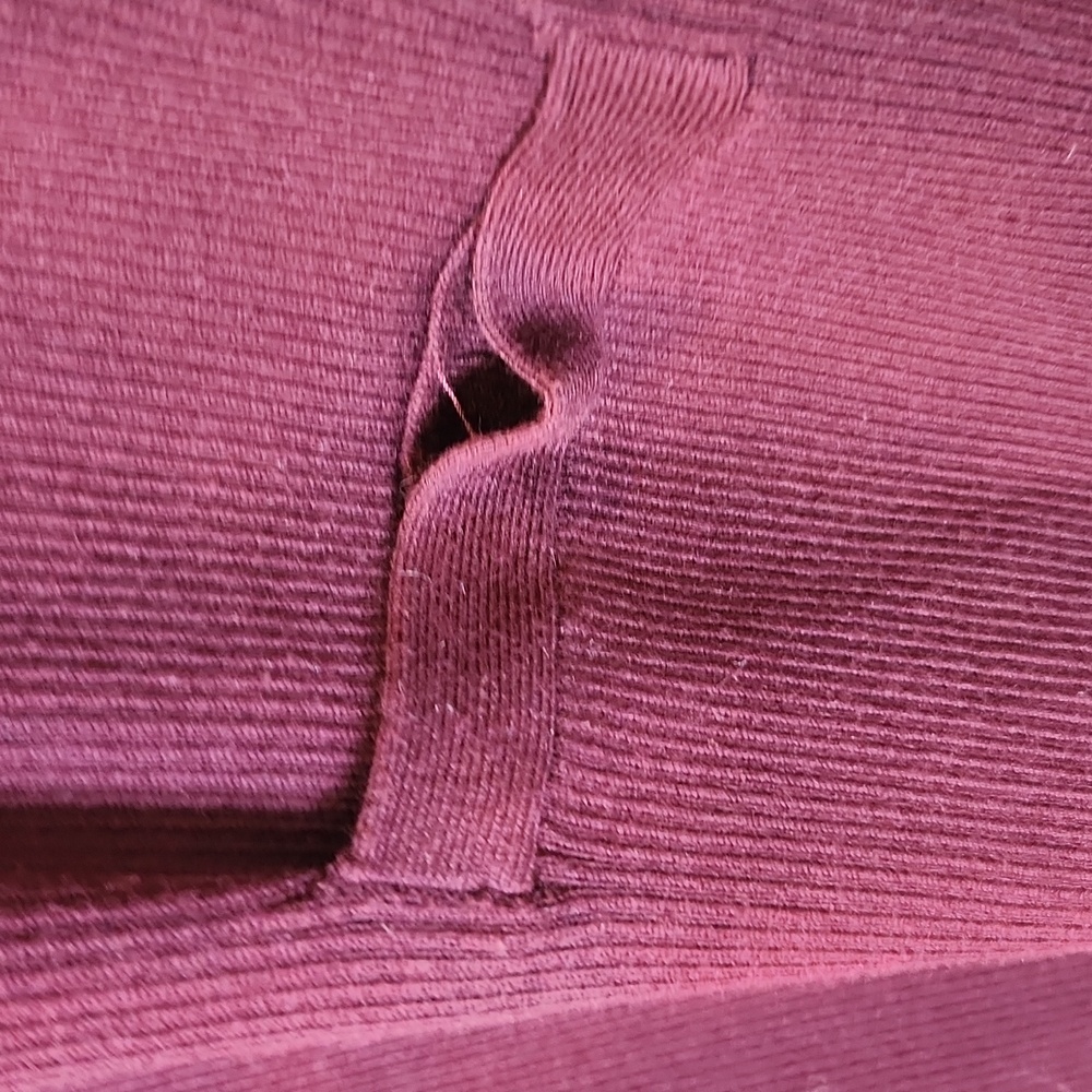 Ralph Lauren‎ Burgundy Open Front Longline Ribbed Cardigan Size Large - Picture 5 of 7